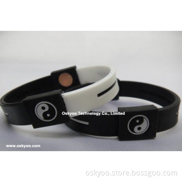 Silicone Personalized Power Energy Hologram Custom Logo Bracelets (P5200)